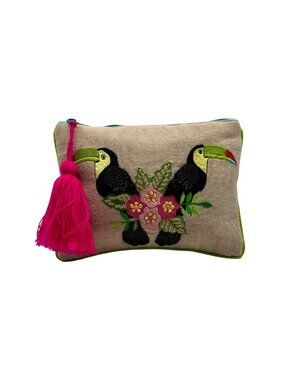 MMs Brands Tan Beaded Tucan Pouch